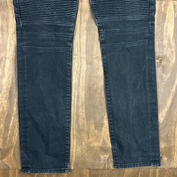 Express Mens Jeans Black Denim Rocco Slim Fit Skinny Leg Stretch 32x34 - Picture 3 of 12